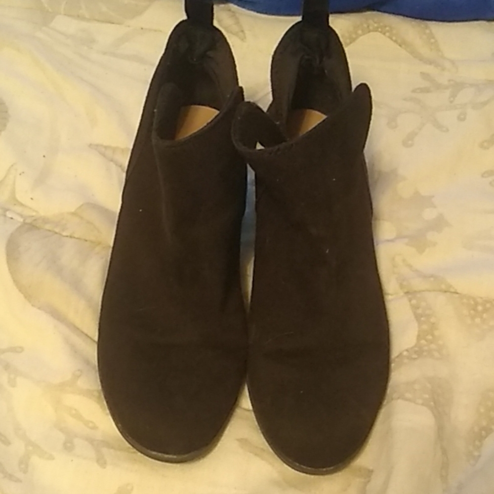 Suede black booties